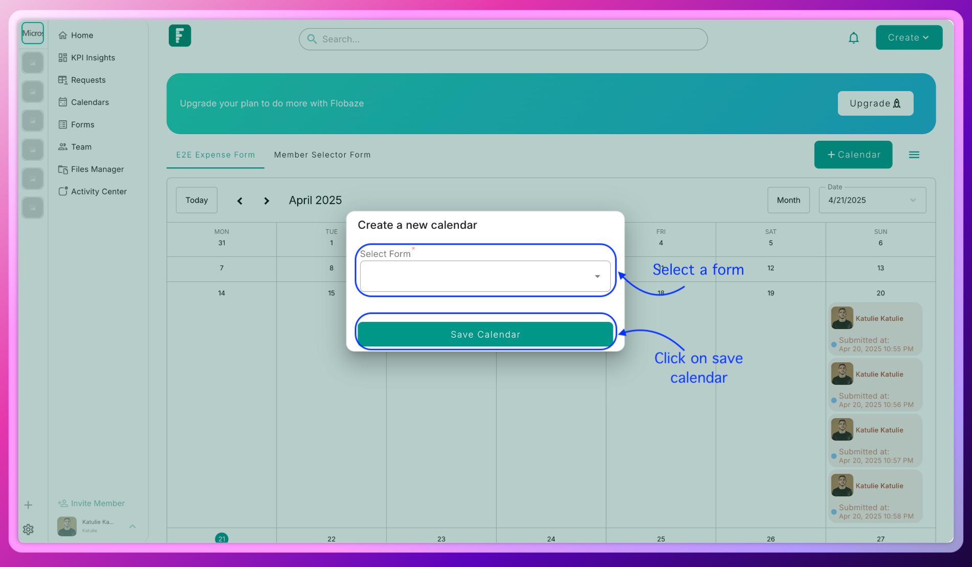 Create new dashboard dialog